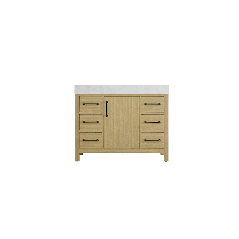 42 inch Single Bathroom Vanity In Honey Brown. Picture 5