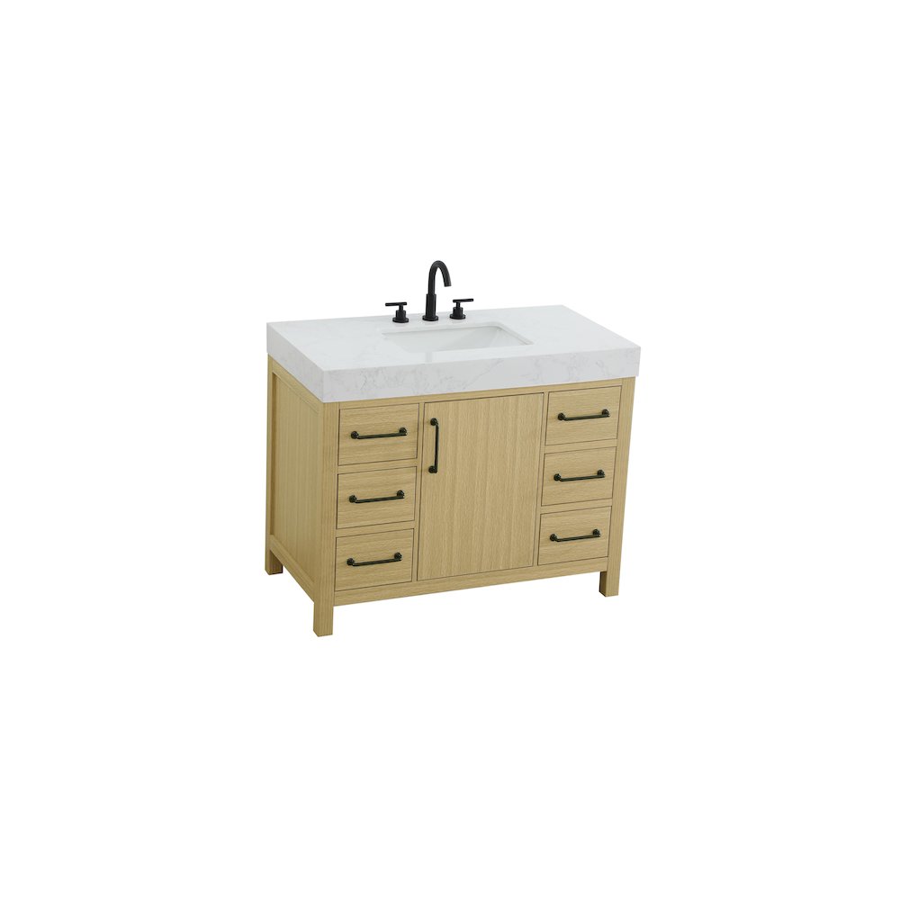 42 inch Single Bathroom Vanity In Honey Brown. Picture 6