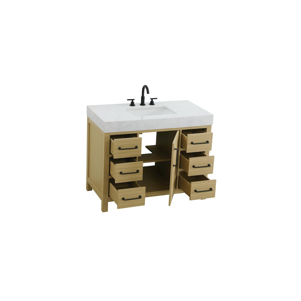 42 inch Single Bathroom Vanity In Honey Brown. Picture 7
