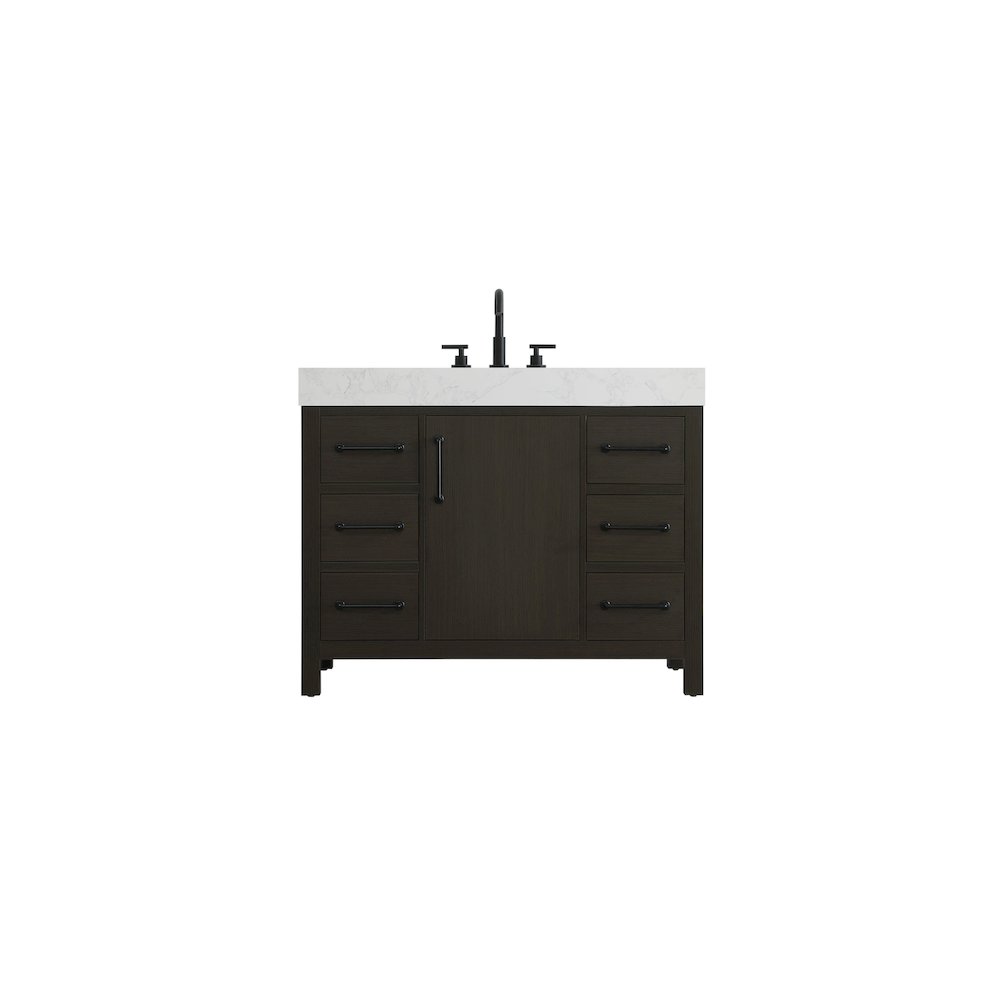 42 inch Single Bathroom Vanity In Mocha Brown. Picture 1