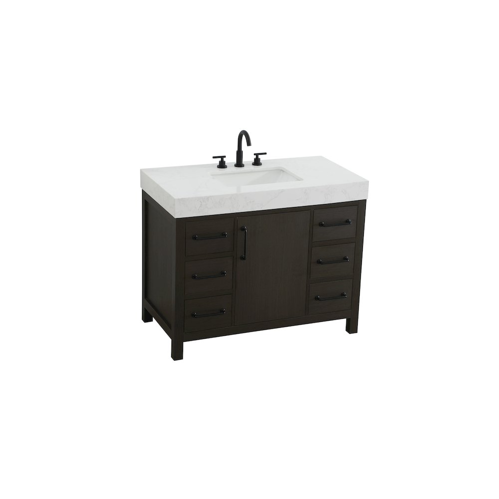 42 inch Single Bathroom Vanity In Mocha Brown. Picture 6