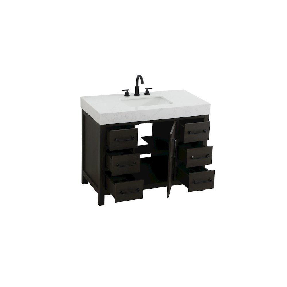 42 inch Single Bathroom Vanity In Mocha Brown. Picture 7