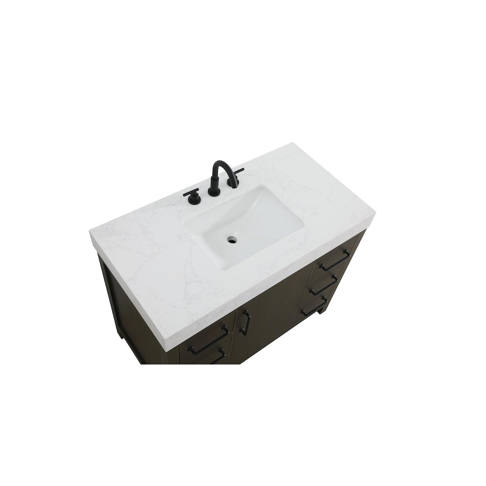 42 inch Single Bathroom Vanity In Mocha Brown. Picture 8