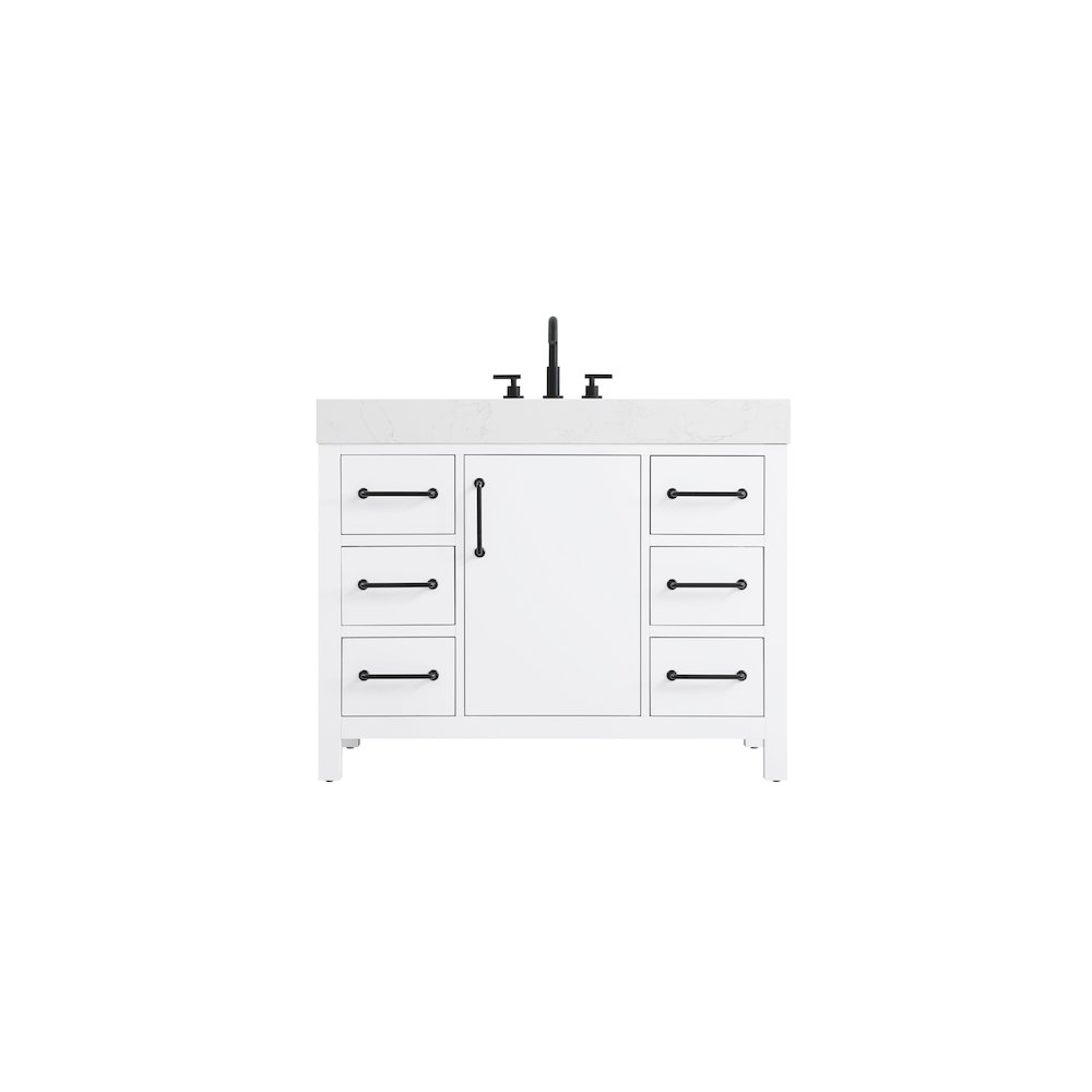 42 inch Single Bathroom Vanity In White. Picture 1