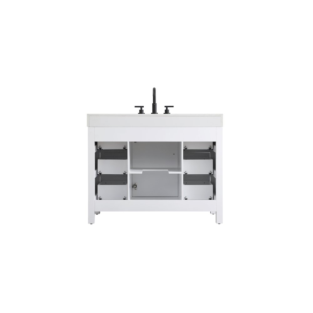 42 inch Single Bathroom Vanity In White. Picture 12