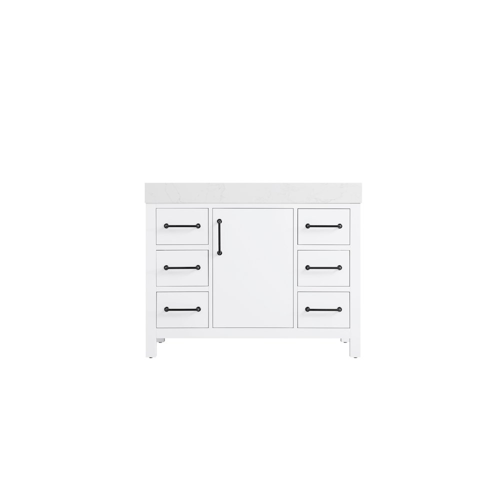 42 inch Single Bathroom Vanity In White. Picture 5