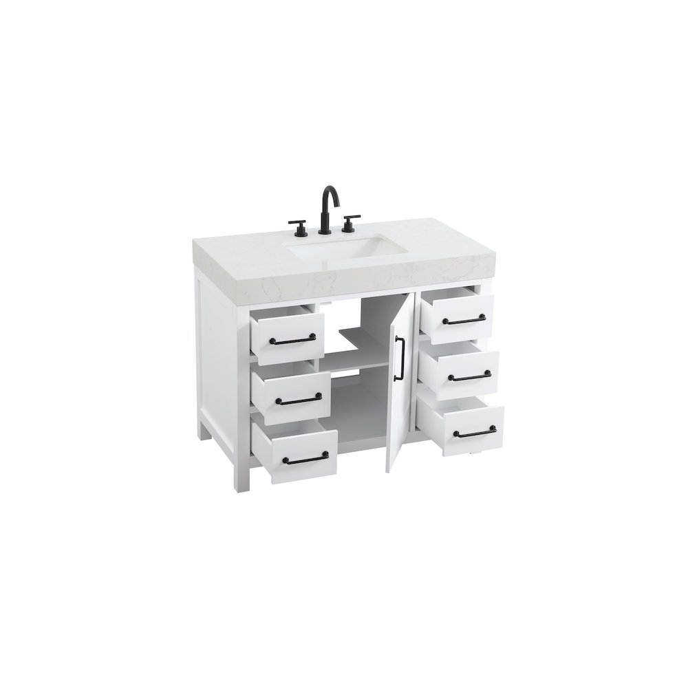 42 inch Single Bathroom Vanity In White. Picture 7