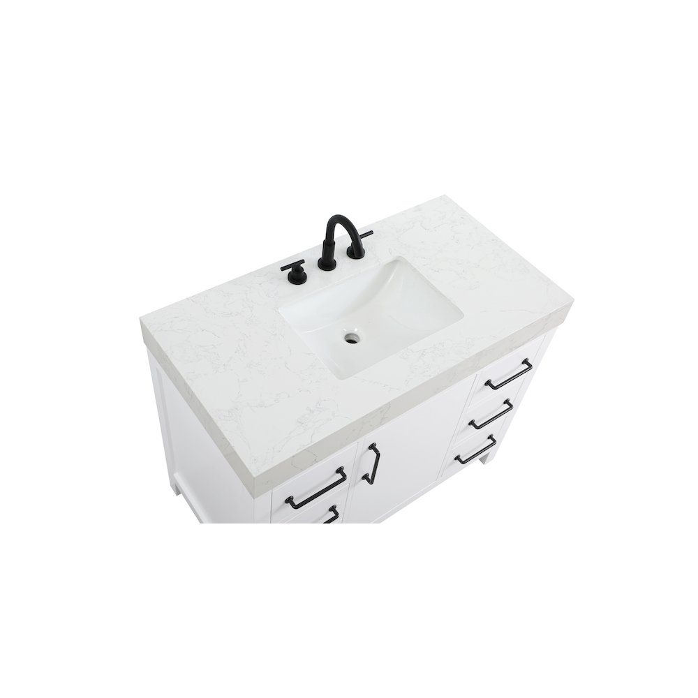 42 inch Single Bathroom Vanity In White. Picture 8