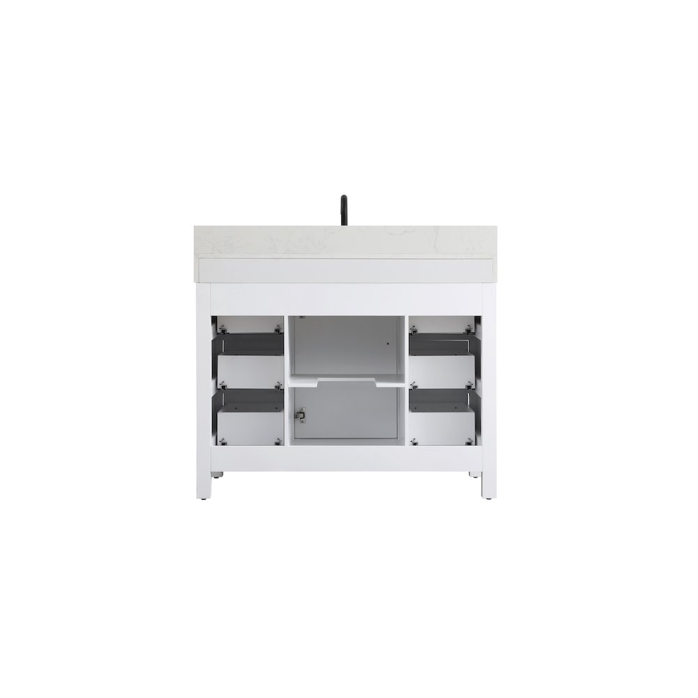 42 inch Single Bathroom Vanity In White with backsplash. Picture 12