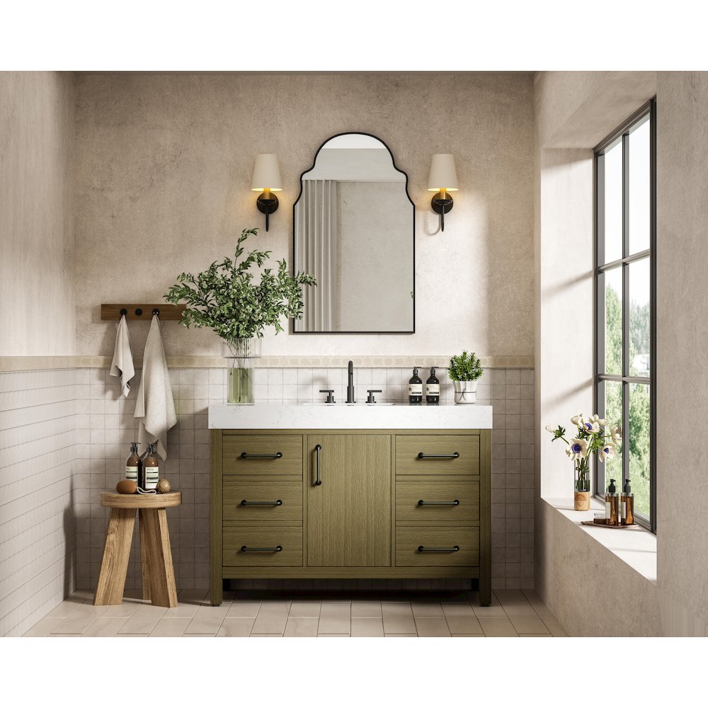 48 inch Single Bathroom Vanity In Chestnut Brown. Picture 4