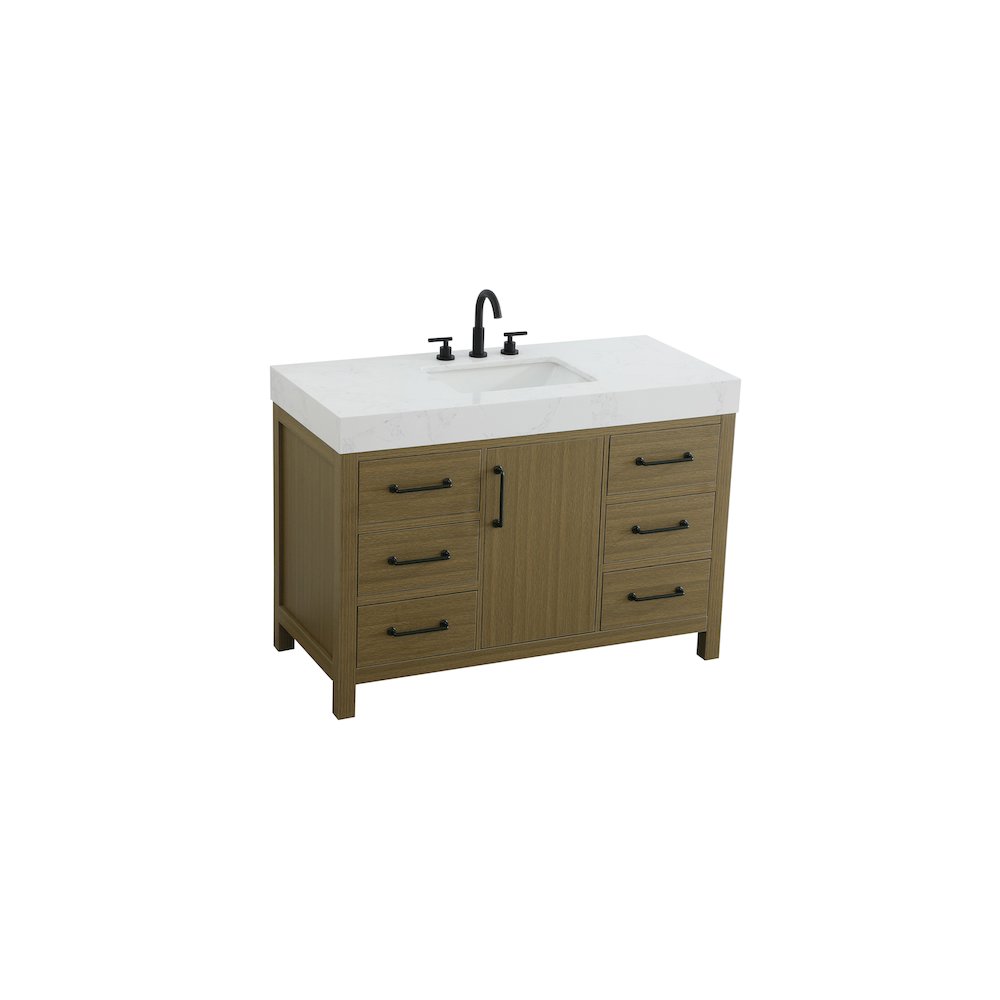 48 inch Single Bathroom Vanity In Chestnut Brown. Picture 6