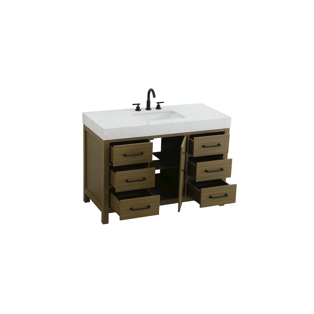 48 inch Single Bathroom Vanity In Chestnut Brown. Picture 7