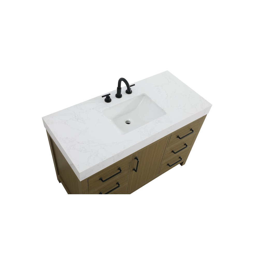48 inch Single Bathroom Vanity In Chestnut Brown. Picture 8