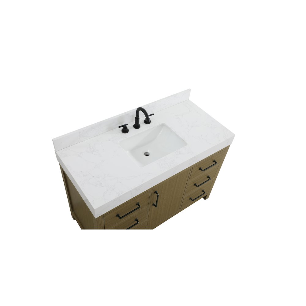 48 inch Single Bathroom Vanity In Chestnut Brown with backsplash. Picture 8