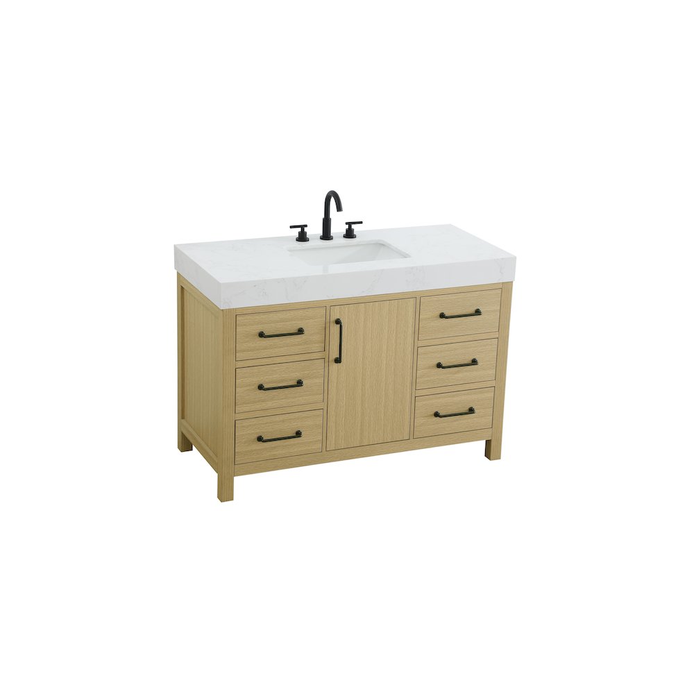 48 inch Single Bathroom Vanity In Honey Brown. Picture 6