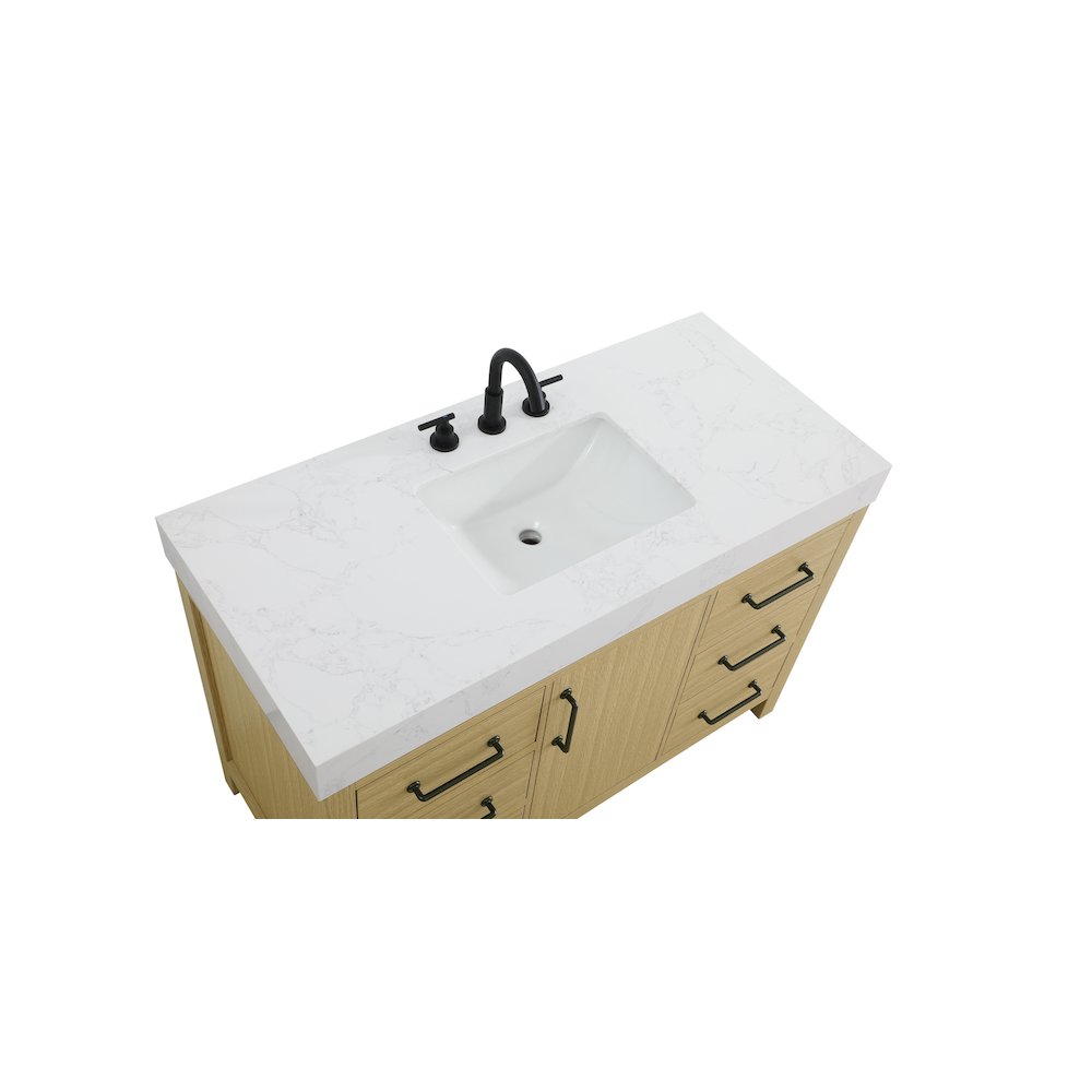 48 inch Single Bathroom Vanity In Honey Brown. Picture 8