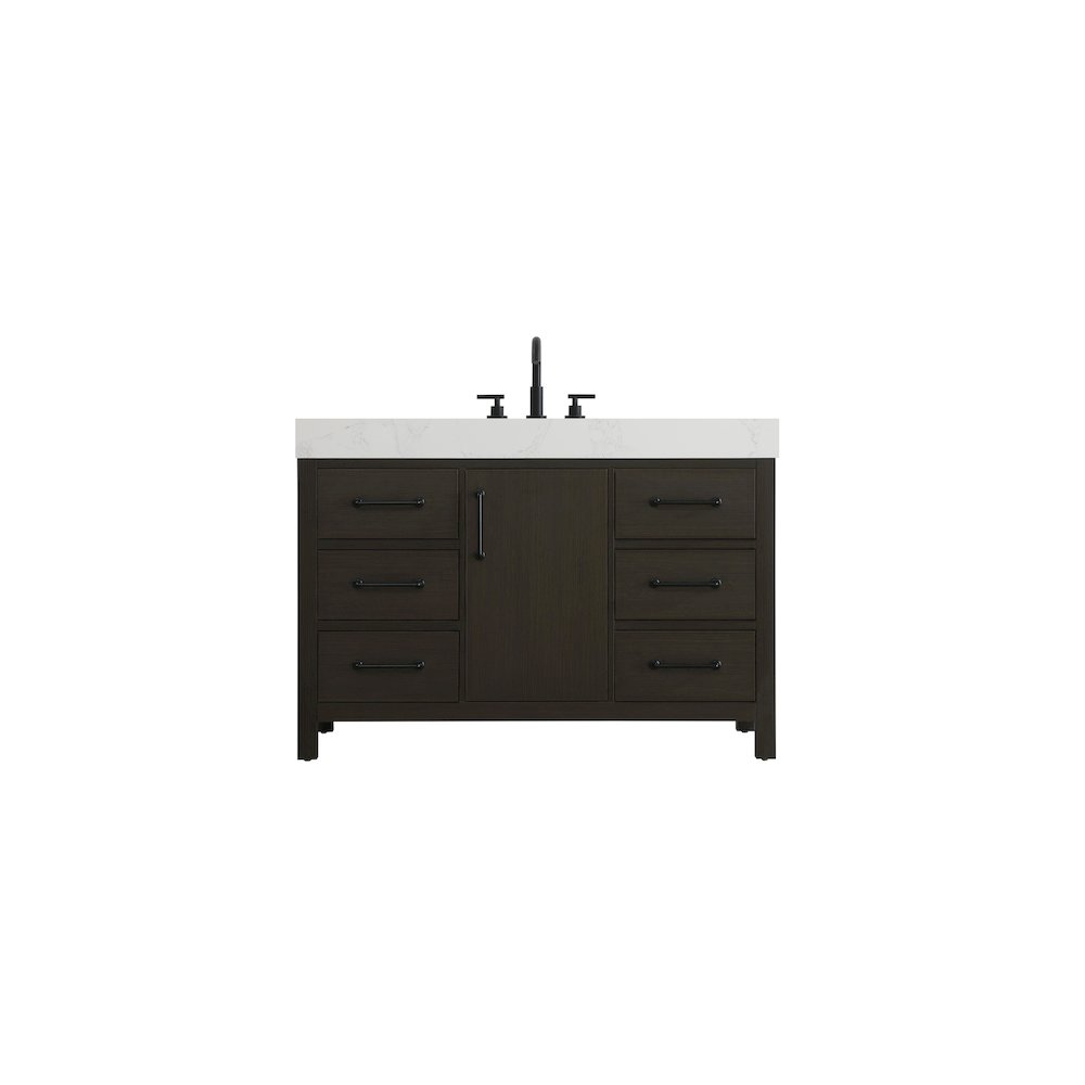 48 inch Single Bathroom Vanity In Mocha Brown. Picture 1