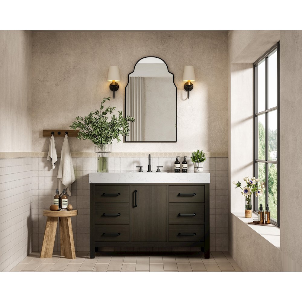 48 inch Single Bathroom Vanity In Mocha Brown. Picture 4
