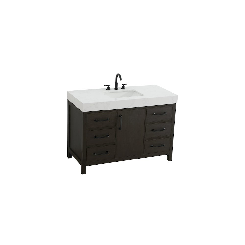 48 inch Single Bathroom Vanity In Mocha Brown. Picture 6