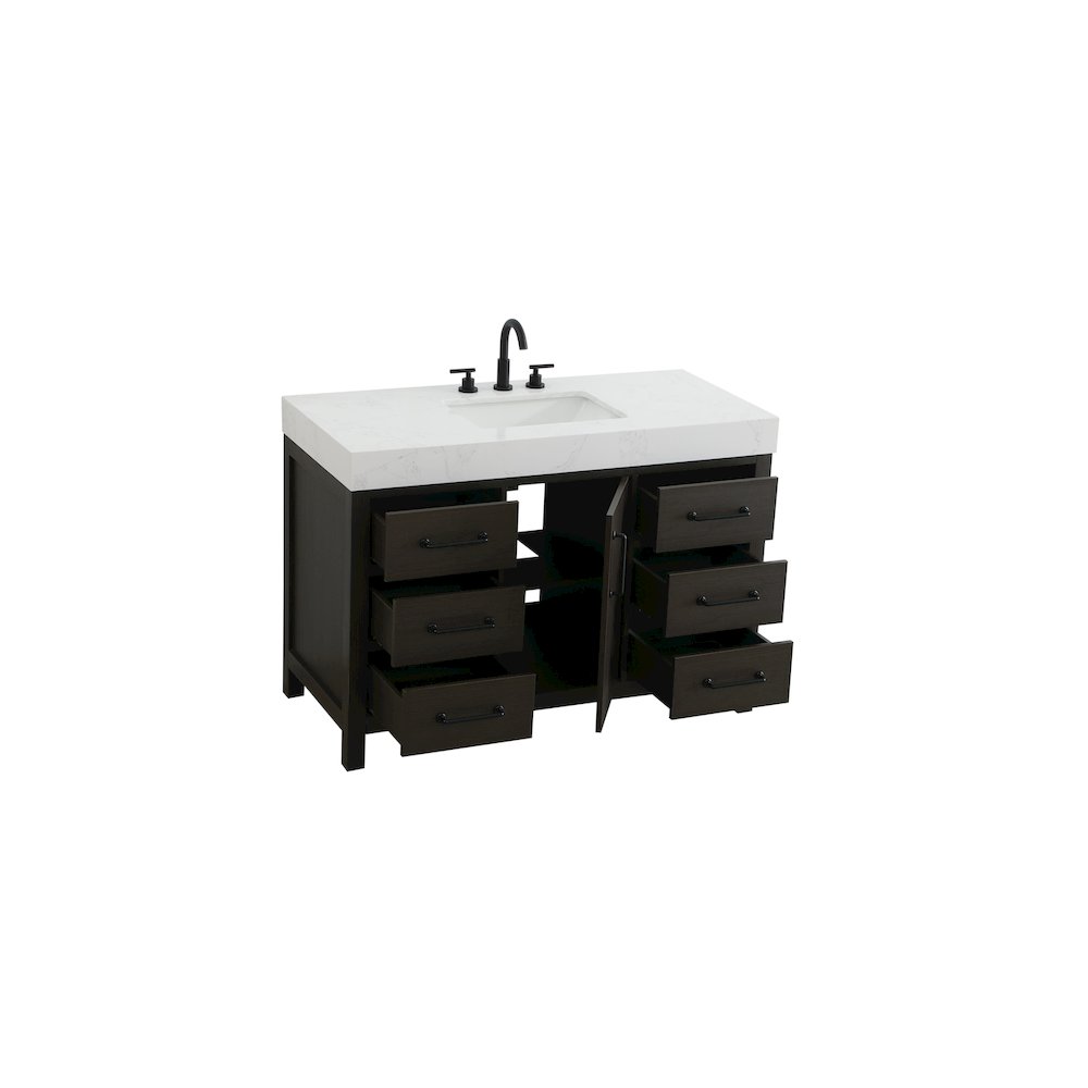 48 inch Single Bathroom Vanity In Mocha Brown. Picture 7