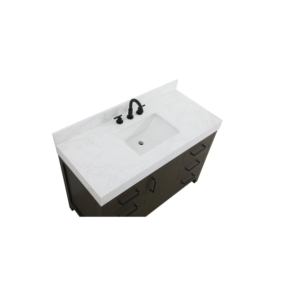 48 inch Single Bathroom Vanity In Mocha Brown with backsplash. Picture 8