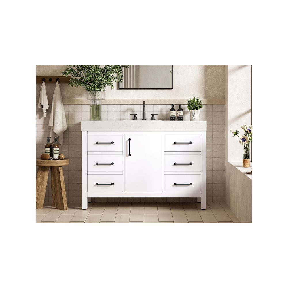 48 inch Single Bathroom Vanity In White. Picture 2