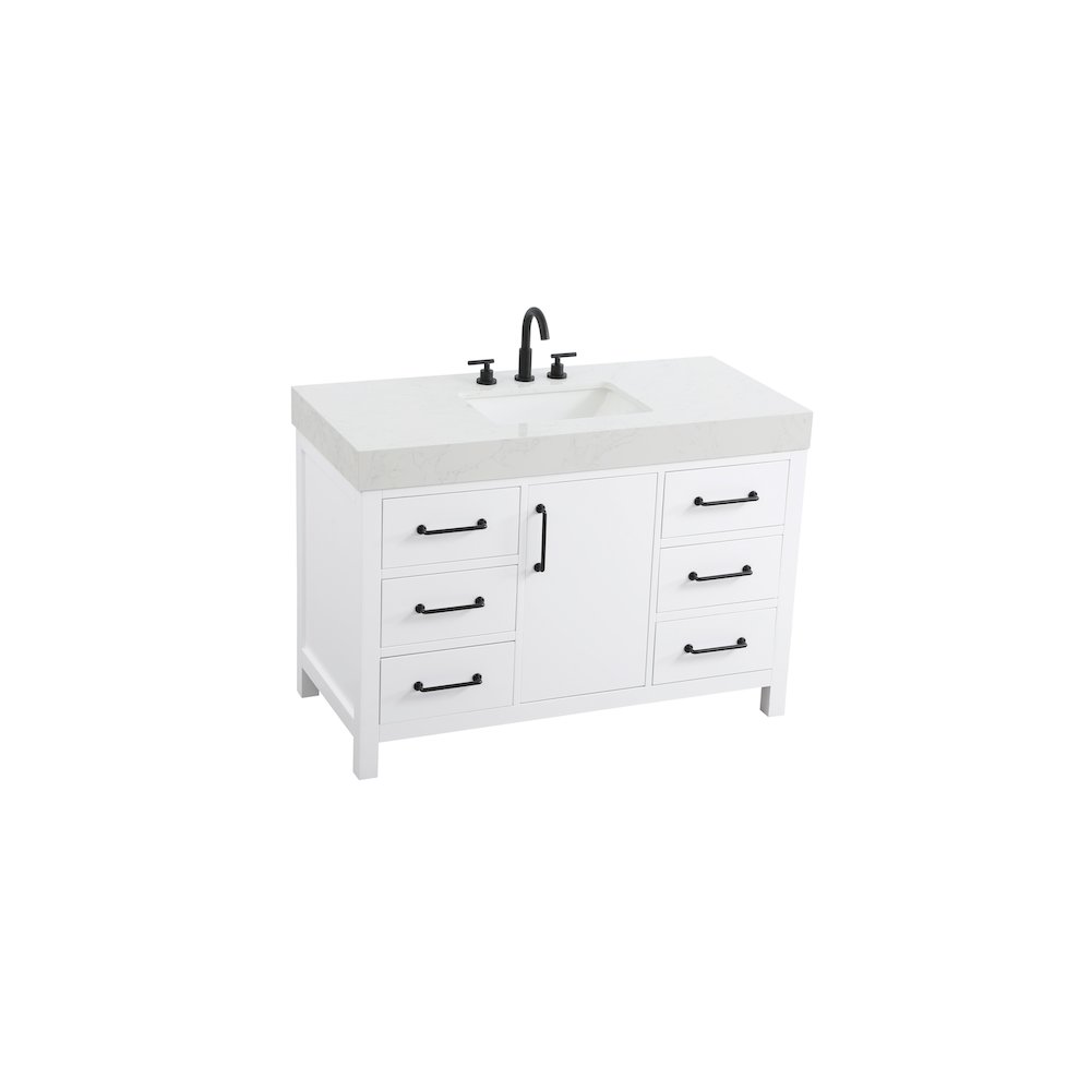 48 inch Single Bathroom Vanity In White. Picture 6