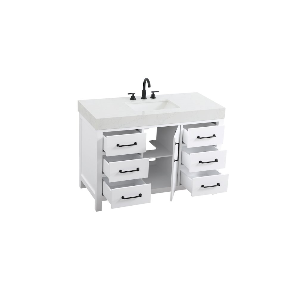 48 inch Single Bathroom Vanity In White. Picture 7