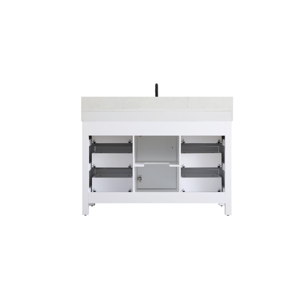 48 inch Single Bathroom Vanity In White with backsplash. Picture 12