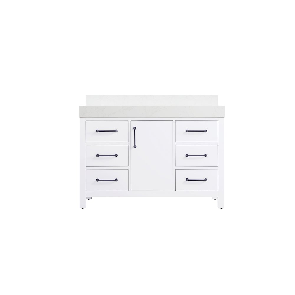 48 inch Single Bathroom Vanity In White with backsplash. Picture 5