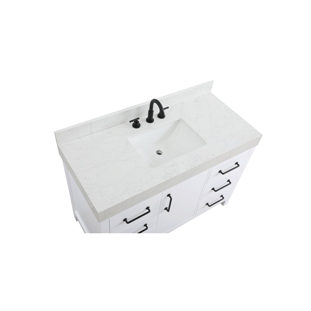 48 inch Single Bathroom Vanity In White with backsplash. Picture 8