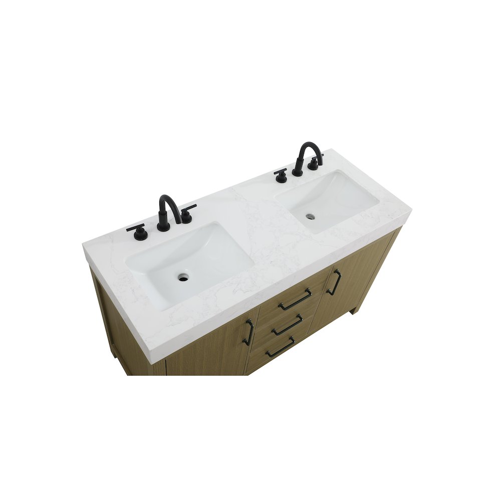 54 inch Double Bathroom Vanity In Chestnut Brown. Picture 8