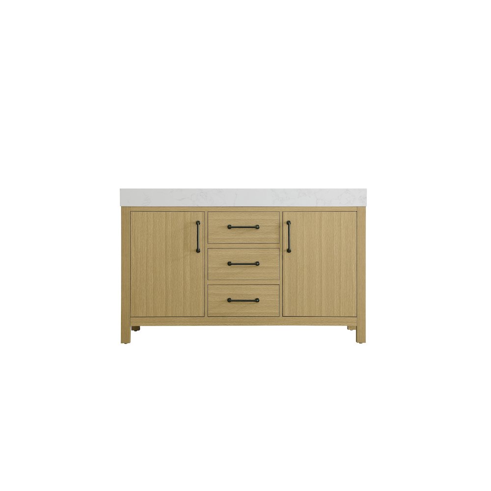 54 inch Double Bathroom Vanity In Honey Brown. Picture 5