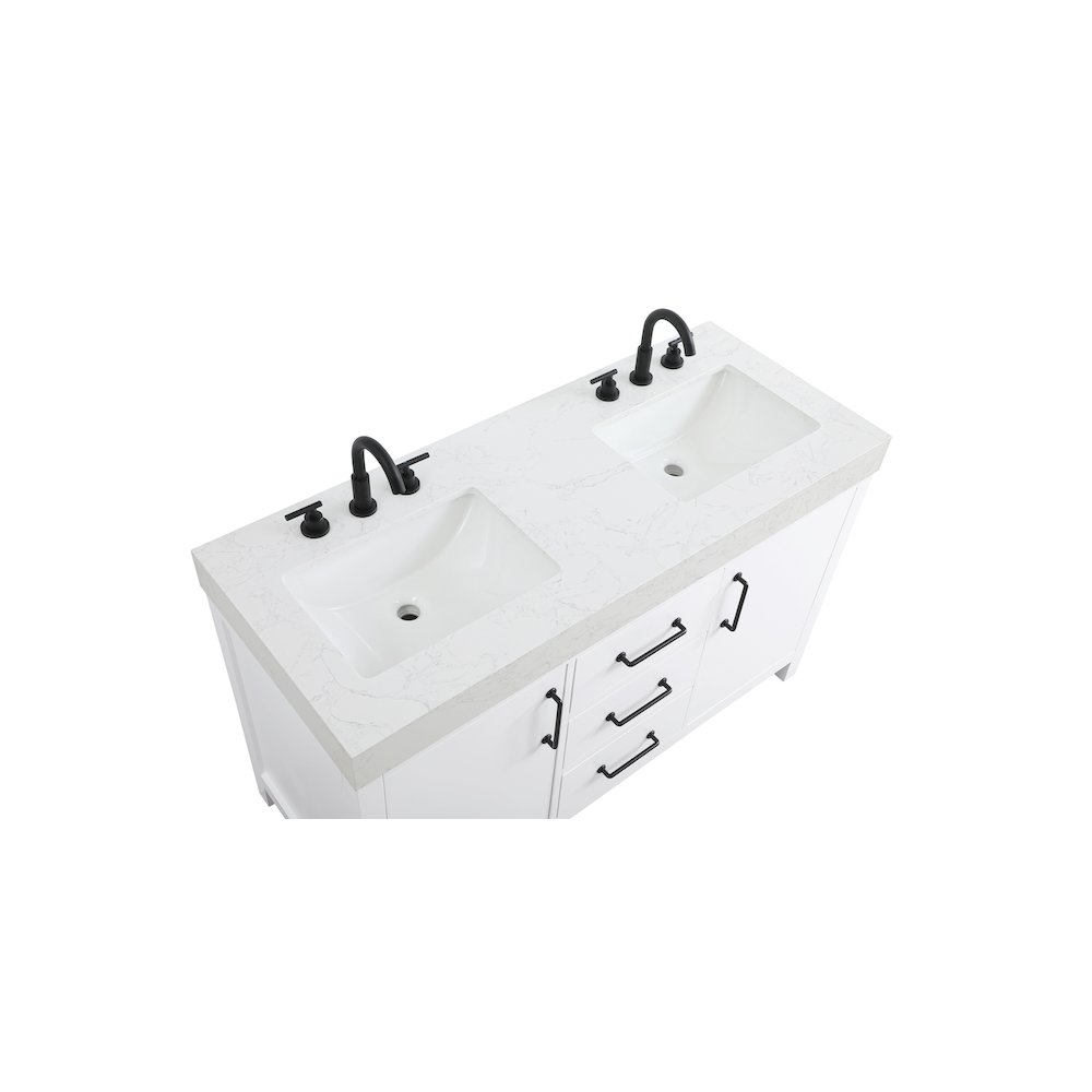 54 inch Double Bathroom Vanity In White. Picture 8