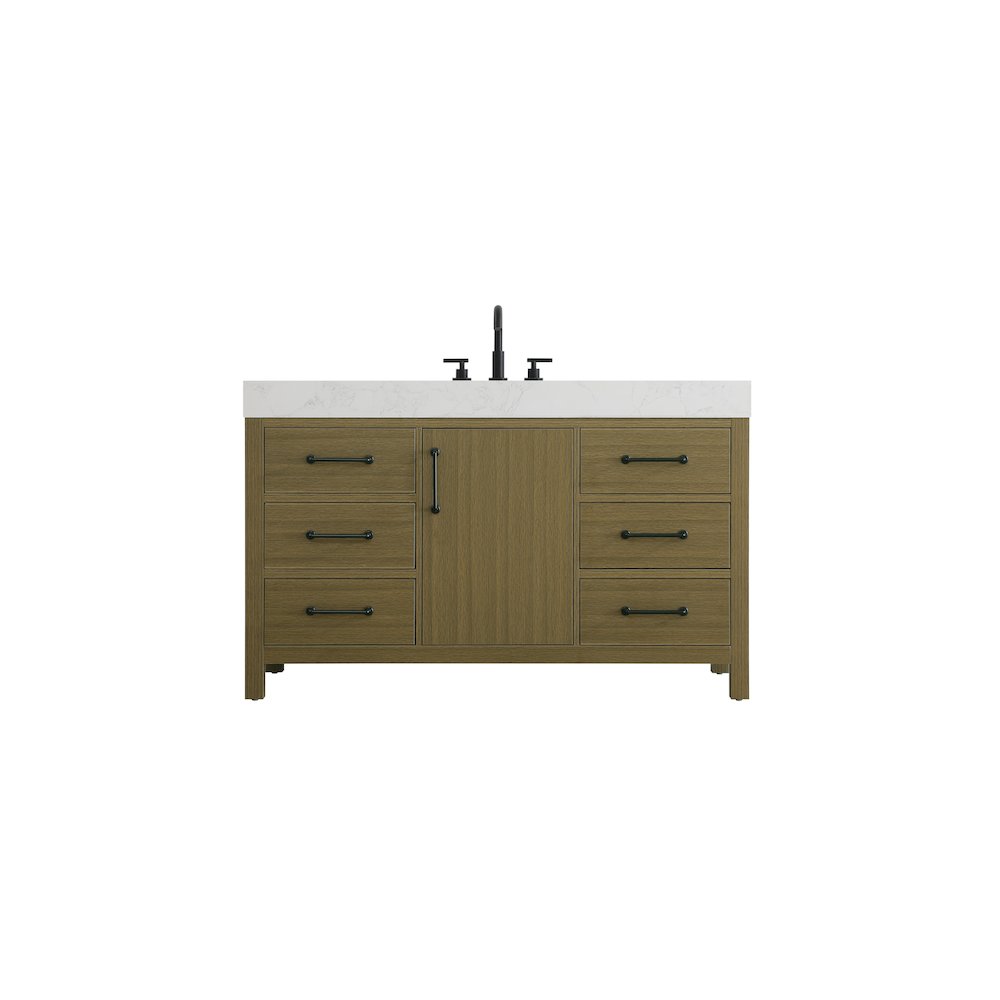 54 inch Single Bathroom Vanity In Chestnut Brown. Picture 1