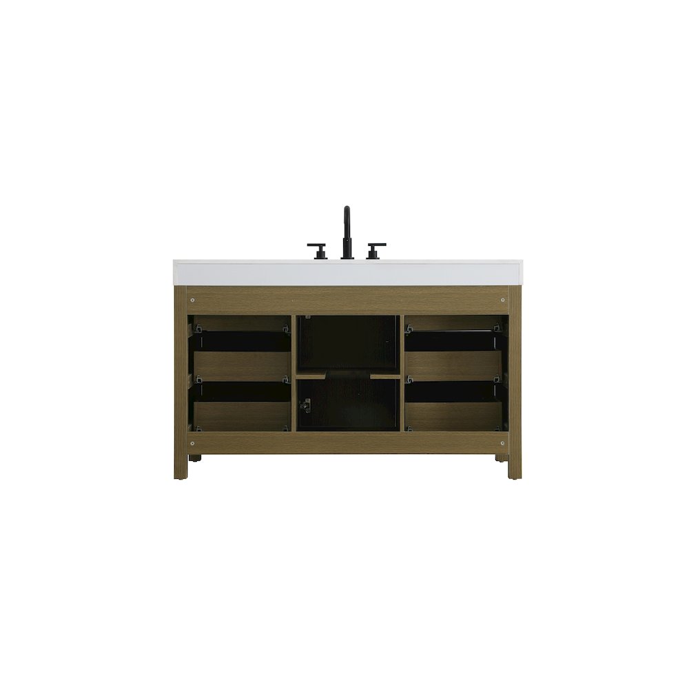 54 inch Single Bathroom Vanity In Chestnut Brown. Picture 12