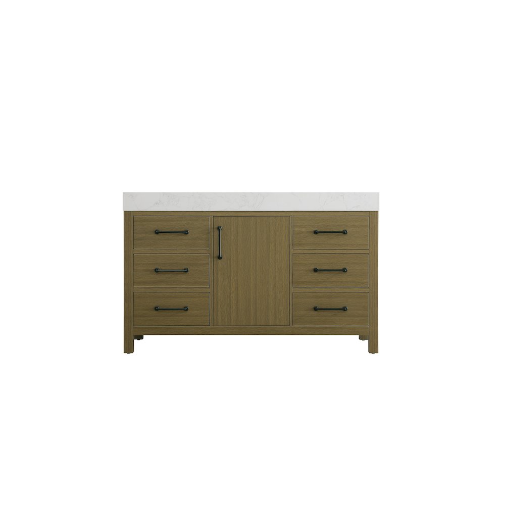 54 inch Single Bathroom Vanity In Chestnut Brown. Picture 5