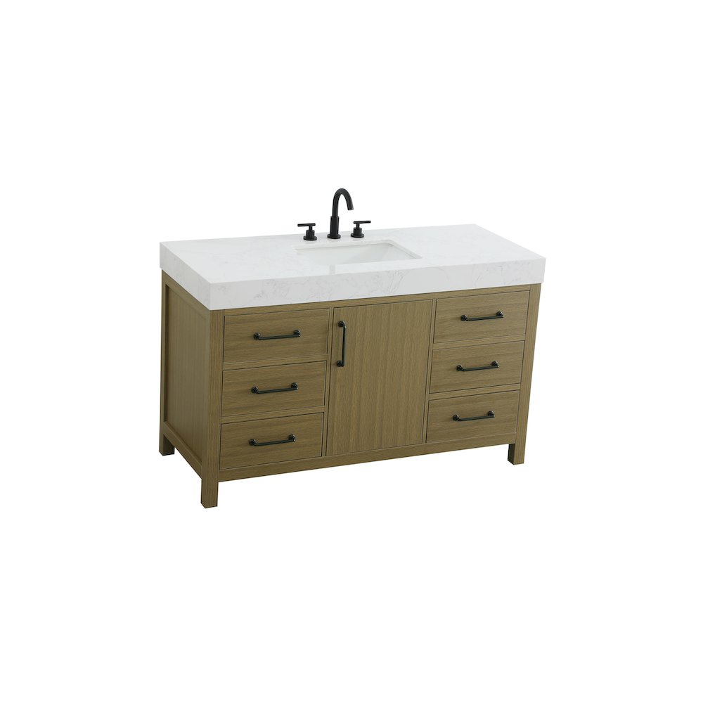 54 inch Single Bathroom Vanity In Chestnut Brown. Picture 6