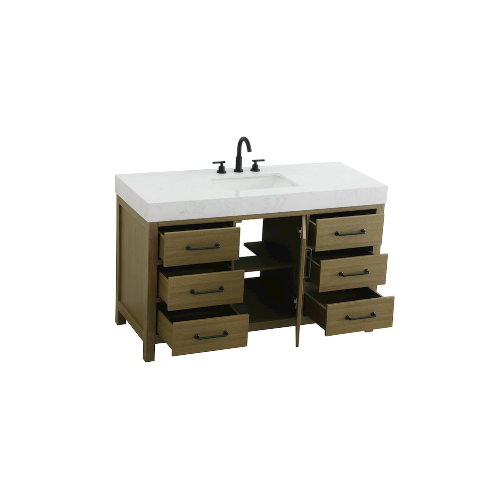 54 inch Single Bathroom Vanity In Chestnut Brown. Picture 7