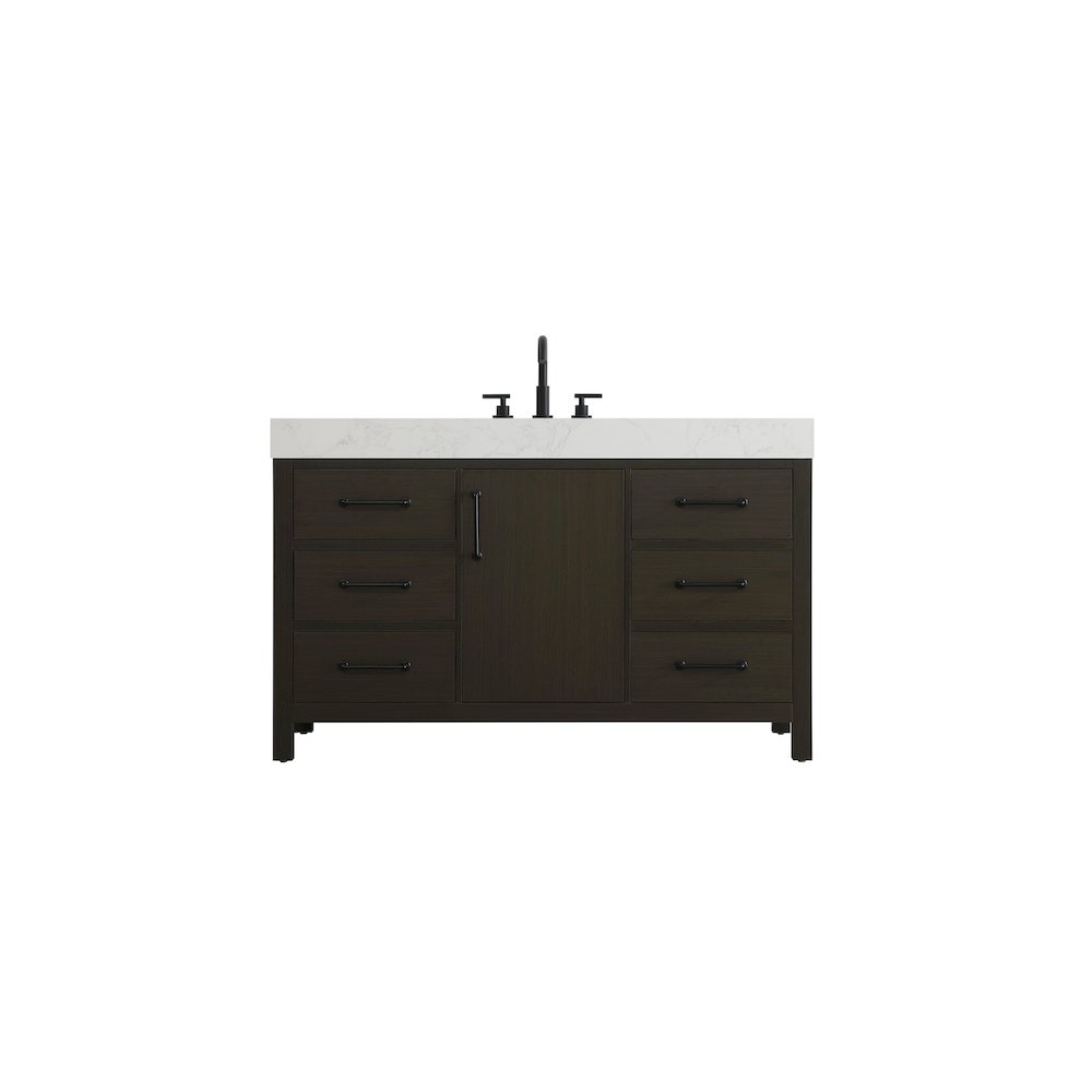 54 inch Single Bathroom Vanity In Mocha Brown. Picture 1