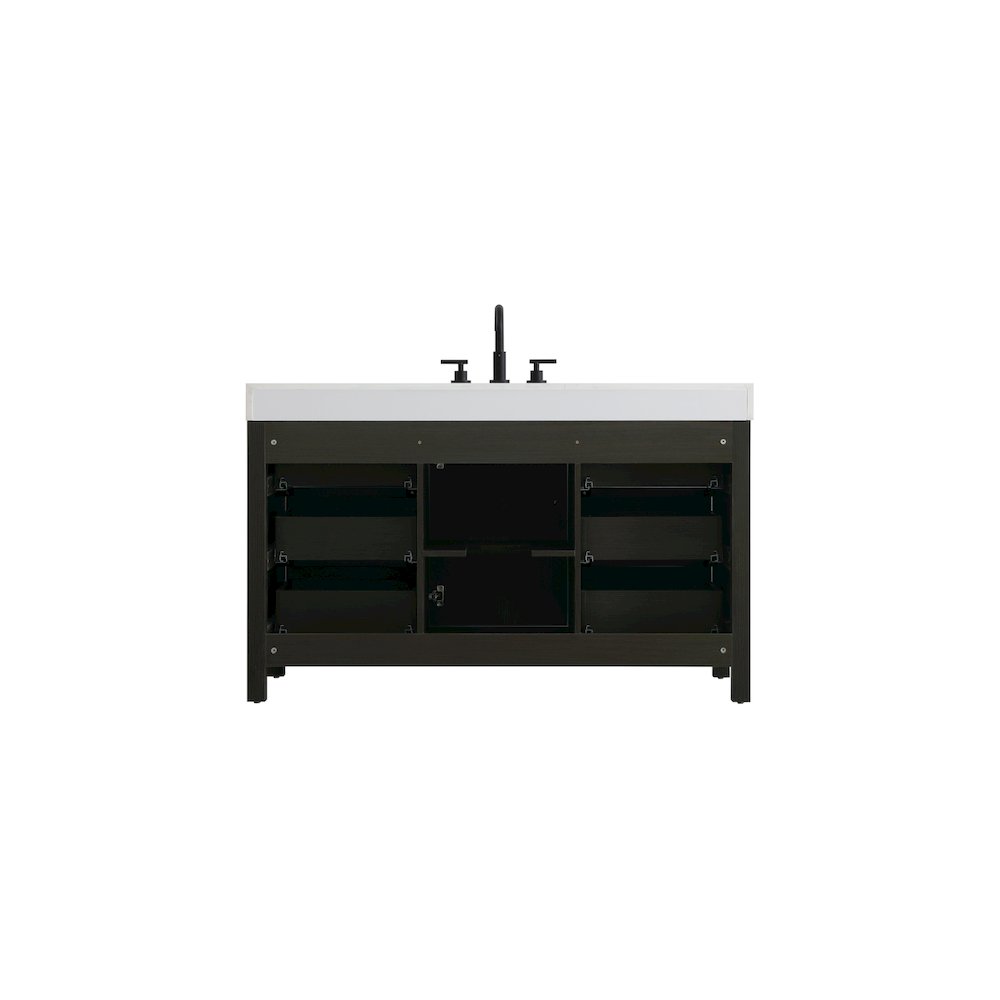 54 inch Single Bathroom Vanity In Mocha Brown. Picture 12