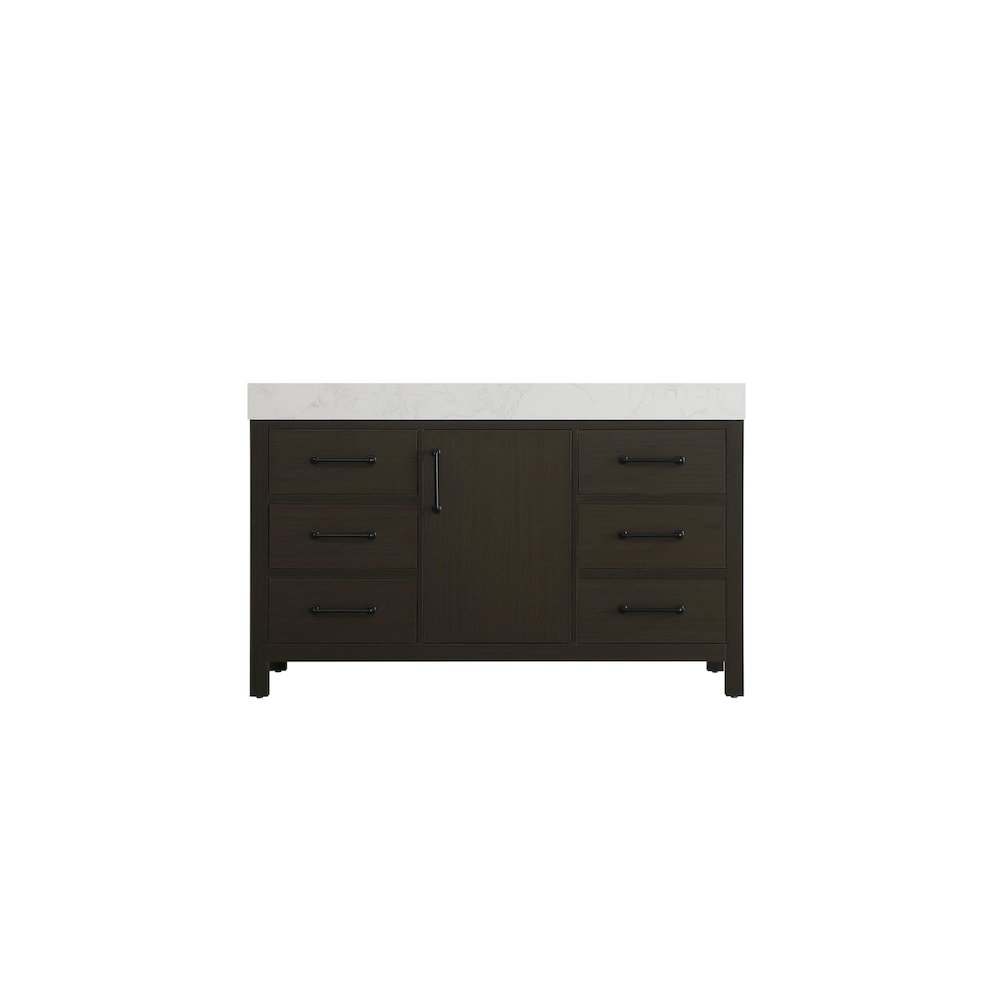 54 inch Single Bathroom Vanity In Mocha Brown. Picture 5