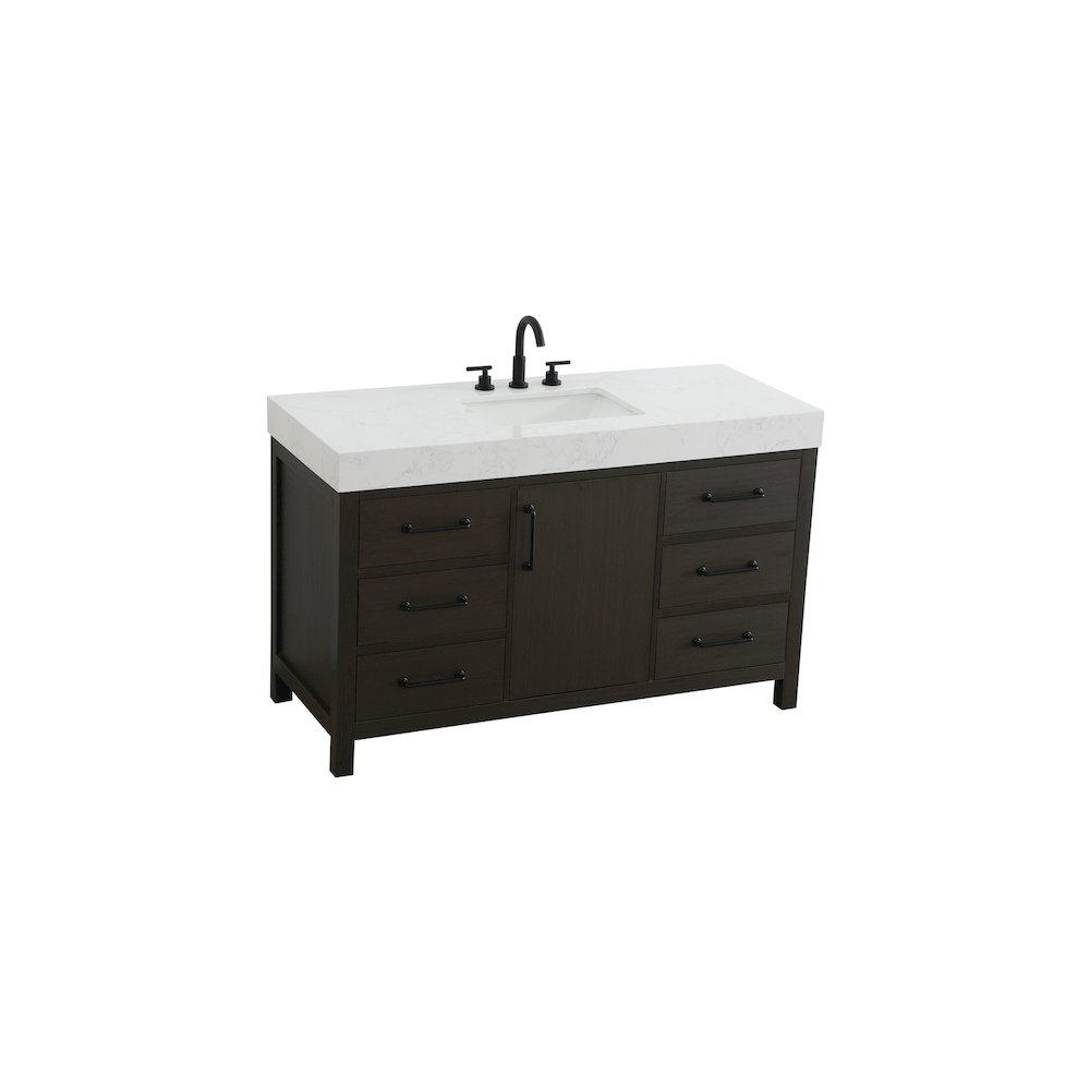 54 inch Single Bathroom Vanity In Mocha Brown. Picture 6