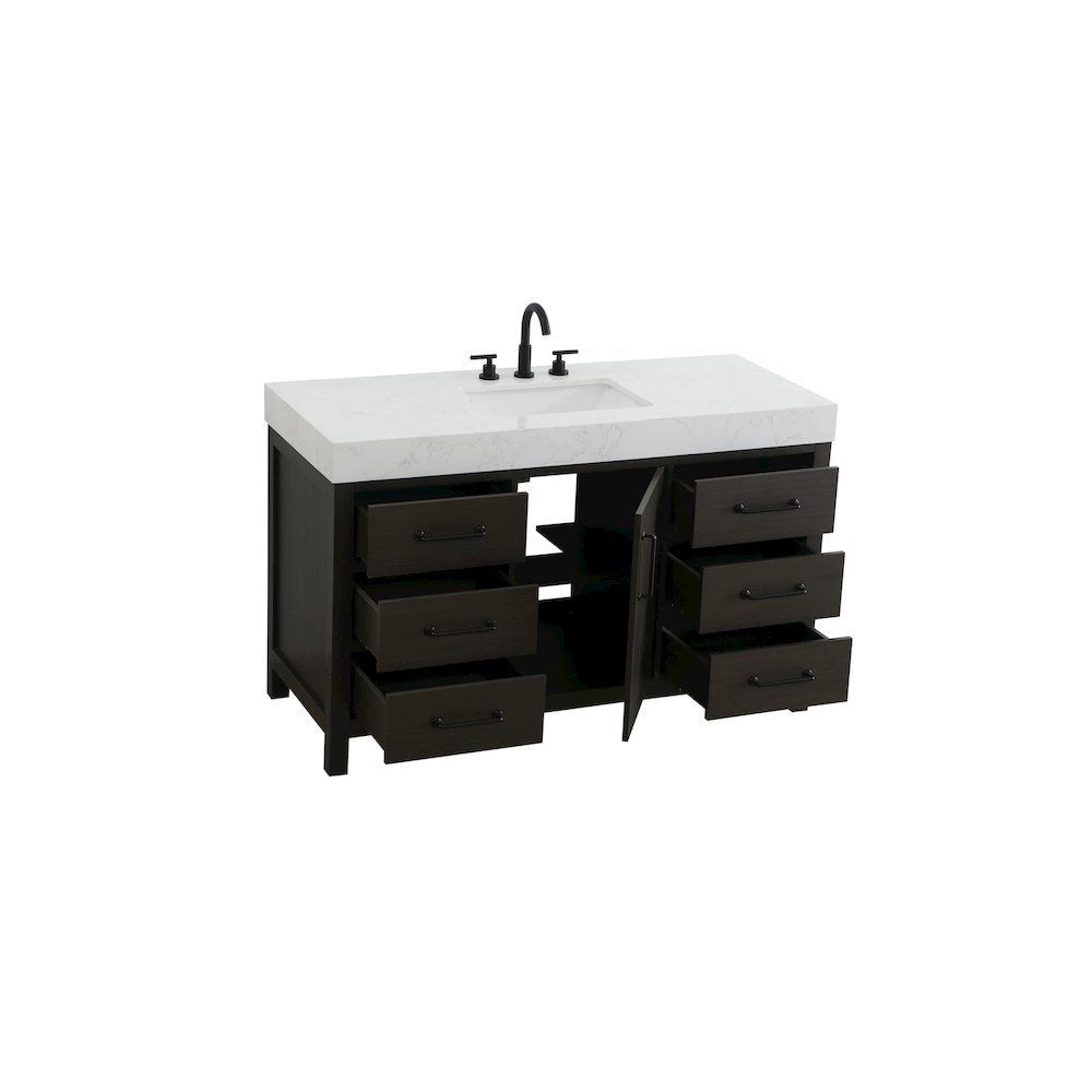 54 inch Single Bathroom Vanity In Mocha Brown. Picture 7