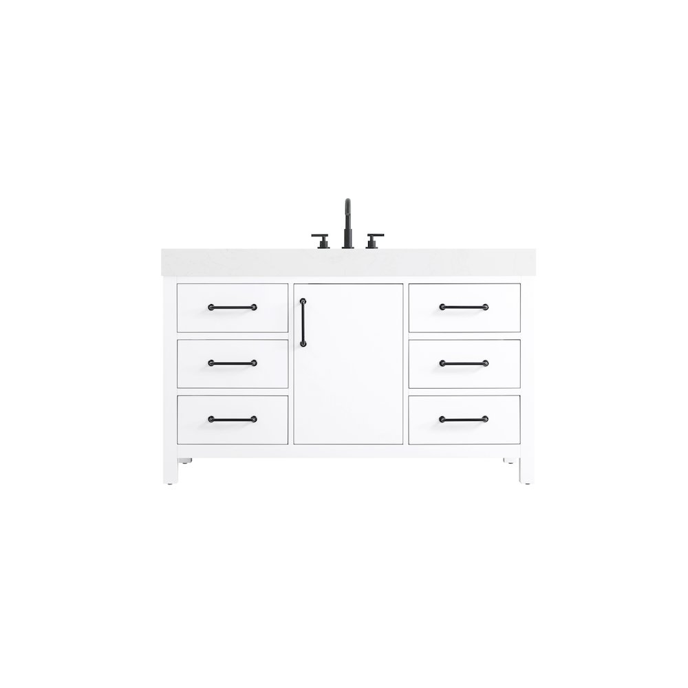54 inch Single Bathroom Vanity In White. Picture 1
