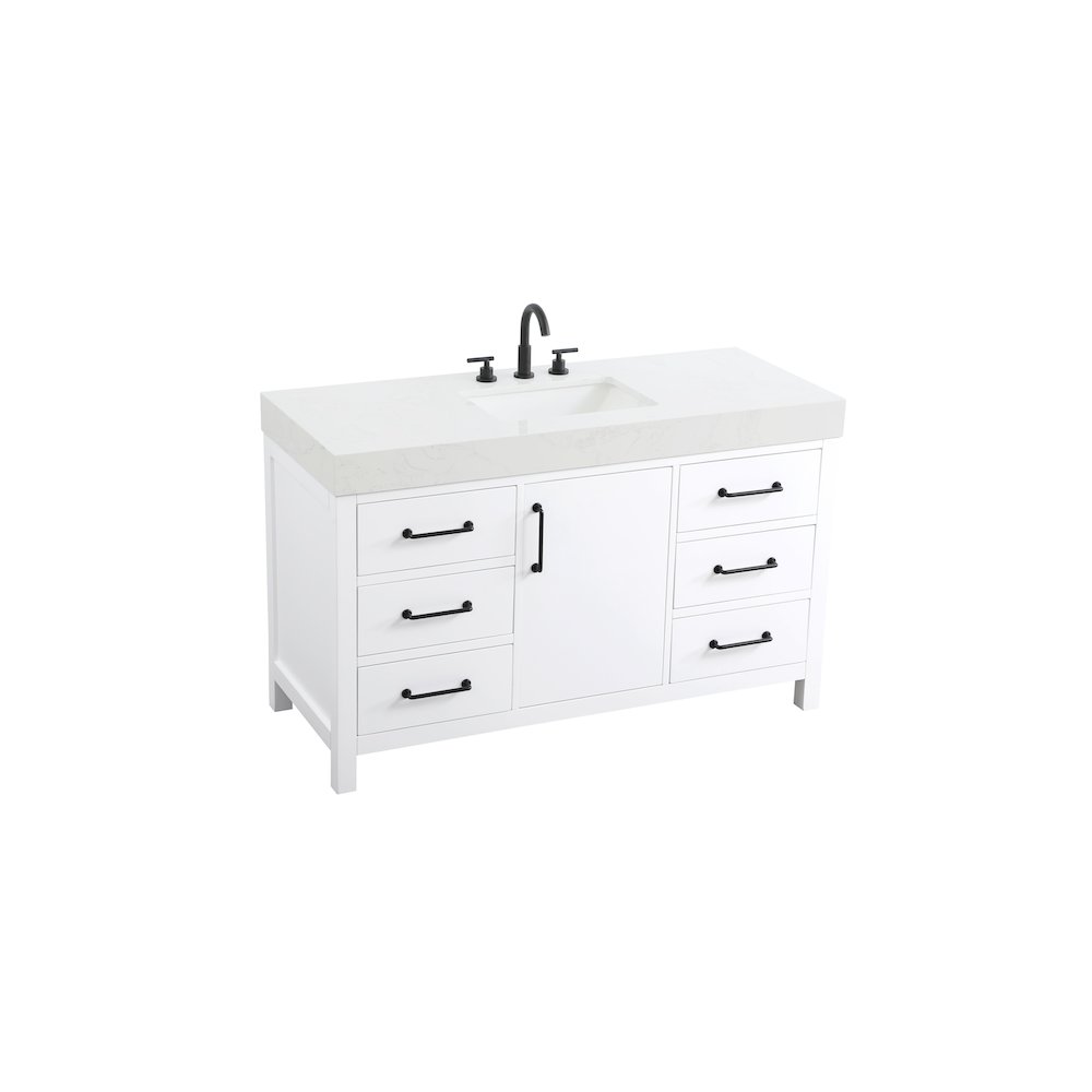 54 inch Single Bathroom Vanity In White. Picture 6