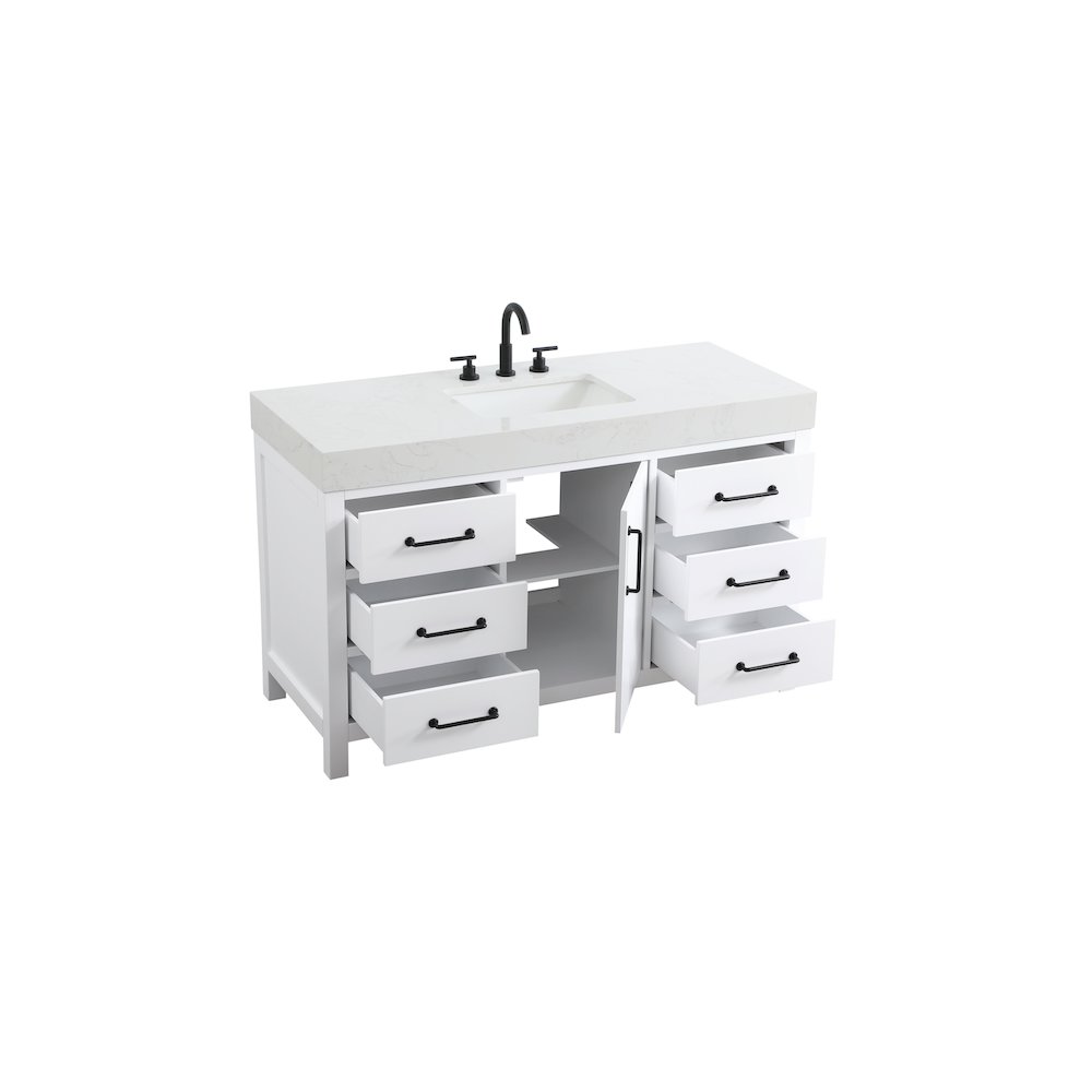 54 inch Single Bathroom Vanity In White. Picture 7