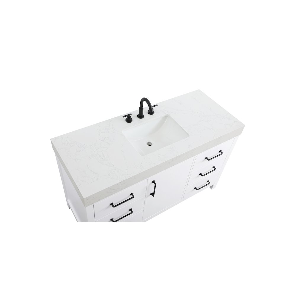 54 inch Single Bathroom Vanity In White. Picture 8