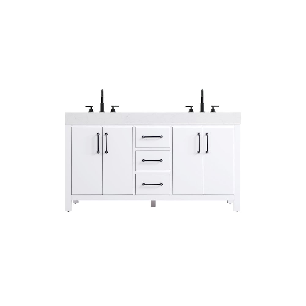 60 inch Double Bathroom Vanity In White. Picture 1