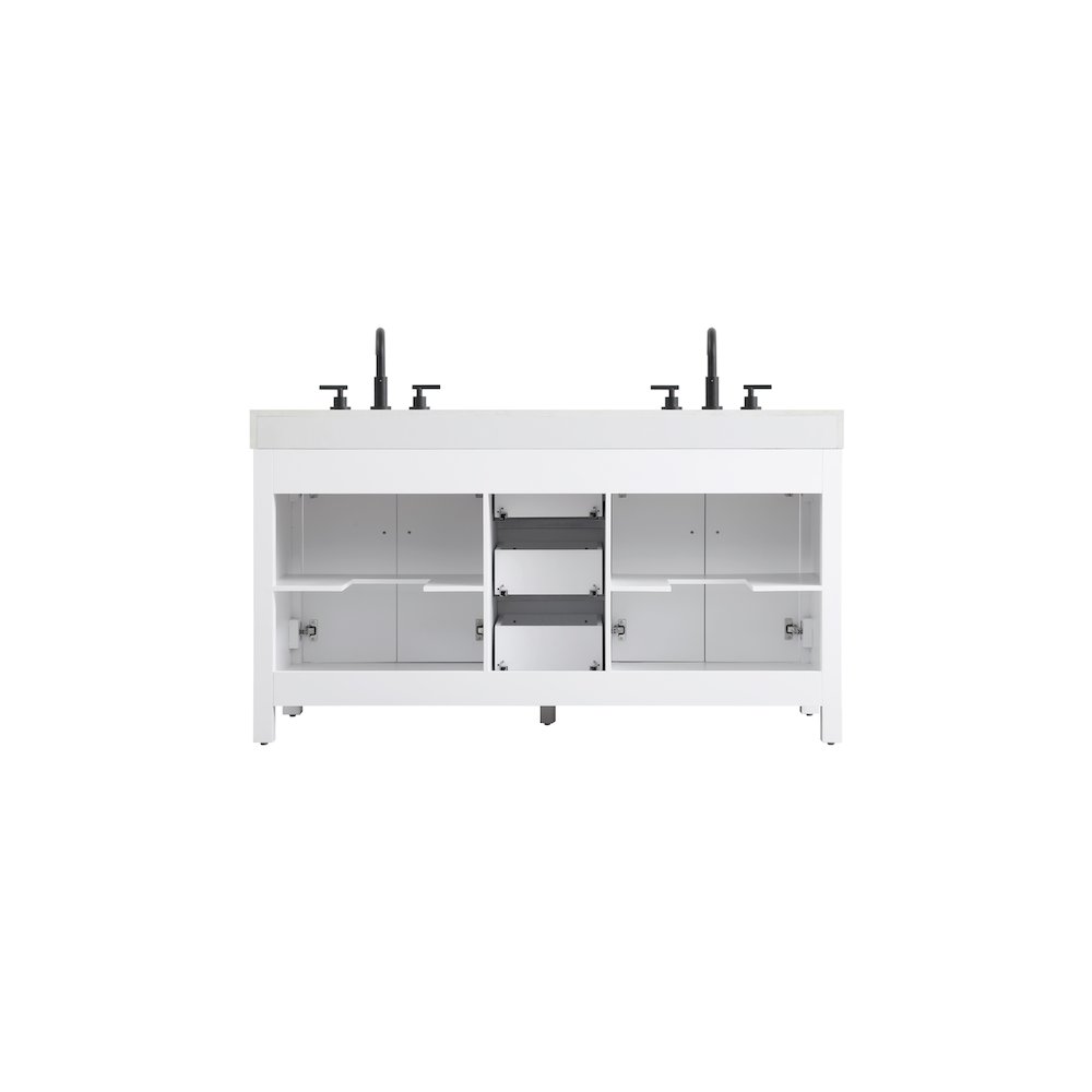 60 inch Double Bathroom Vanity In White. Picture 12